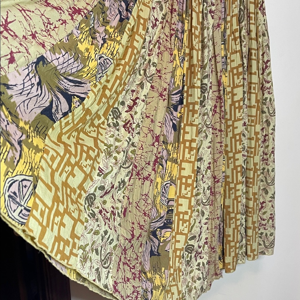 Soft Surroundings Gold Patterned Full A-Line Maxi… - image 2